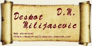 Despot Milijašević vizit kartica